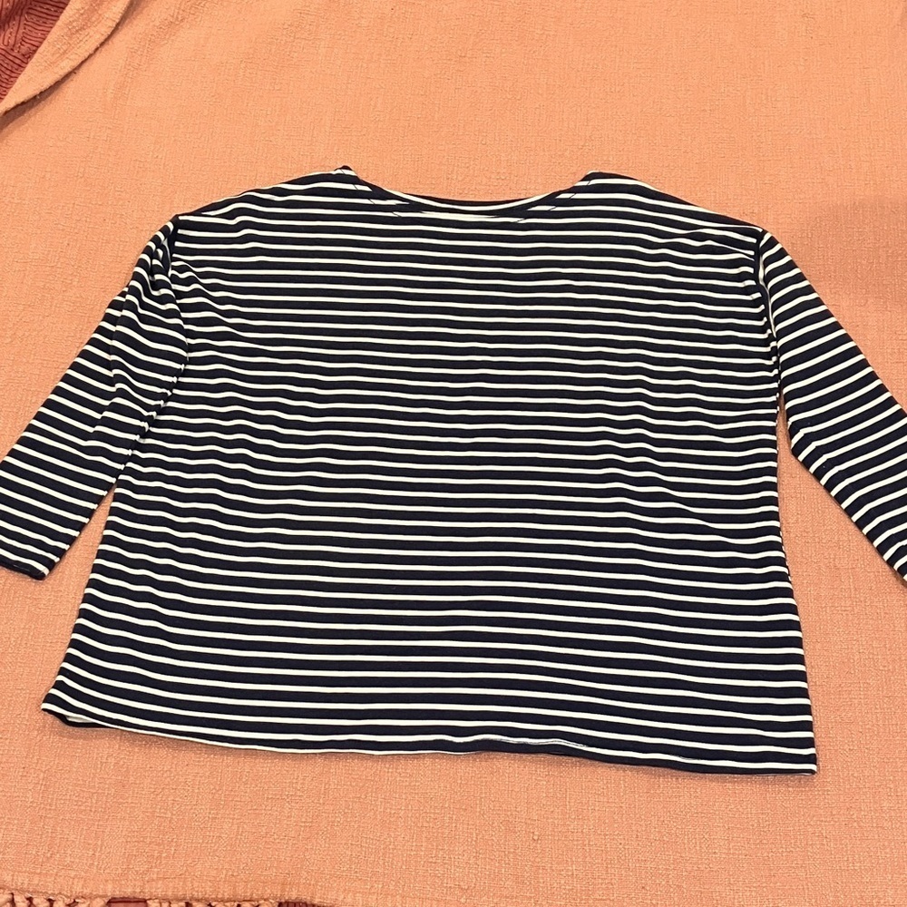 Classic wm’s blue and White Striped crew neck Sweater